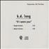 K.D. Lang If I Were You CD single US KDLC5IF121589
