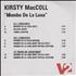Kirsty MacColl Mambo De La Luna - 8-tracks CD-R acetate UK KIRCRMA146707
