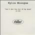 Kylie Minogue Can't Get You Out Of My Head CD-R acetate US KYLCRCA211009