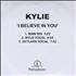 Kylie Minogue I Believe In You CD-R acetate UK KYLCRIB311660