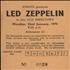 Led Zeppelin Southampton Old Refectory Ticket Stub 1973 concert ticket UK ZEPTISO775946