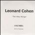 Leonard Cohen Ten New Songs CD-R acetate US COHCRTE199990