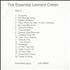 Leonard Cohen The Essential Leonard Cohen CD-R acetate US COHCRTH511144