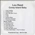 Lou Reed Coney Island Baby CD-R acetate US LOUCRCO445632