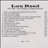 Lou Reed NYC Man - The Ultimate Lou Reed Collection CD-R acetate US LOUCRNY251390