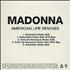 Madonna American Life [Remixes For Radio] CD-R acetate US MADCRAM242682