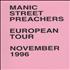 Manic Street Preachers European Tour - 1996 Tour Itnerary Itinerary UK MASITEU404062