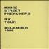 Manic Street Preachers UK Tour - December 1996 Tour Itinerary Itinerary UK MASITUK405041
