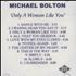 Michael Bolton Only A Woman Like You CD-R acetate US BOLCRON213011
