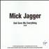 Mick Jagger God Gave Me Everything CD-R acetate US MKJCRGO507281