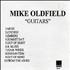 Mike Oldfield Guitars CD-R acetate UK OLDCRGU135937
