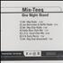 Mis-Teeq One Night Stand CD single US M/SC5ON307306