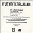 My Life With The Thrill Kill Kult Hit & Run Holiday CD single US TKKC5HI352263