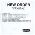 New Order Crystal CD-R acetate UK NEWCRCR195106