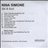 Nina Simone Silk & Soul CD-R acetate UK NNSCRSI369666