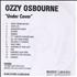 Ozzy Osbourne Under Cover CD-R acetate UK OZZCRUN585515