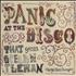 Panic At The Disco That Green Gentleman (Things Have Changed) CD single UK PDOC5TH442369