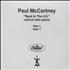 Paul McCartney and Wings Back In The U.S. - National Radio Special CD-R acetate US MCCCRBA233745