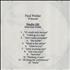 Paul Weller Studio 150 CD-R acetate US WELCRST303602