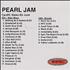Pearl Jam Cardiff, Wales 6th June CD-R acetate UK PJACRCA223600