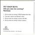 Pet Shop Boys Did You See Me Coming? - Remixes CD-R acetate UK PSBCRDI586344