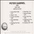 Peter Gabriel SW 2-CD album set US GAB2CSW364930