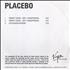 Placebo Twenty Years CD-R acetate UK CEBCRTW473999