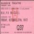 Ralph McTell Pair Of Tickets For 1972 Rainbow Show memorabilia UK 7RMMMPA507491