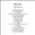 REM Best Of CD-R acetate US REMCRBE291134