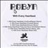 Robyn With Every Heartbeat CD-R acetate UK RYNCRWI460466