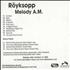 Royksopp Melody A.M. CD-R acetate US YKSCRME511374
