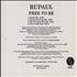 RuPaul Free To Be CD single US RUPC5FR56470