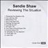 Sandie Shaw Reviewing The Situation CD-R acetate UK SDICRRE303781