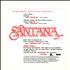Santana Expanded Editions Sampler CD album US SNTCDEX232491