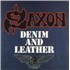 Saxon Denim And Leather - Blue & White Splatter Vinyl vinyl LP UK SAXLPDE841477
