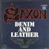 Saxon Denim And Leather - Blue & White Vinyl - Sealed vinyl LP UK SAXLPDE697154