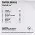Simple Minds Life In A Day CD-R acetate UK SIMCRLI226772