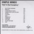 Simple Minds Reel To Real Cacophony CD-R acetate UK SIMCRRE225811