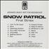 Snow Patrol Final Straw CD-R acetate US OWPCRFI407657