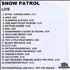 Snow Patrol Live CD-R acetate UK OWPCRLI331678