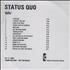 Status Quo Riffs CD-R acetate UK QUOCRRI343742