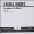 Stevie Nicks For What It's Worth CD single US NICC5FO550008