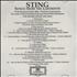 Sting Songs From The Labyrinth CD-R acetate US STICRSO391257