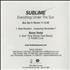 Sublime Everything Under The Sun Sampler CD-R acetate US S/BCREV462918