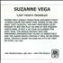 Suzanne Vega Last Years Troubles CD-R acetate UK VEGCRLA195829