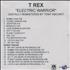 T-Rex / Tyrannosaurus Rex Electric Warrior CD-R acetate US REXCREL234469