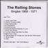 The Rolling Stones Singles 1968-1971 [Volume Three] CD-R acetate UK ROLCRSI319375