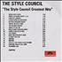 The Style Council Greatest Hits CD-R acetate UK STYCRGR163434