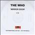 The Who Mirror Door CD-R acetate UK WHOCRMI371171