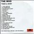 The Who Then & Now CD-R acetate UK WHOCRTH287558